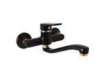 Rav SlezáK SlezáK Rav CO101/26CMATZ Miscelatore Per Lavabo/Lavello Nero Opaco/Oro Colore: Nero Opaco/Oro, Dimensioni: 100 Mm