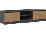 Mobile Tv "Malawi"", In Antracite - Rovere Artigianale, 140 X 40 X 36 Cm"