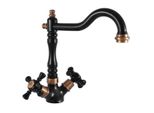 Miscelatore Per Lavello Morava Retro, Colore: Nero Opaco/Ottone Vecchio, Dimensione: 3/8'' (MK320.0/8CMATSM)