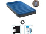 Letto Ad Aria Intex - 1 Persona - 99 X 191 X 22 Cm - Blu - Pompa Inclusa - Lenzuolo E Kit Di Riparazione