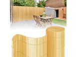 Hengda 90X400Cm Schermo Della Privacy Schermo Della Privacy Del Bambù Del Pvc Recinto Della Privacy Del Giardino Recinto Del Balcone Frangivento Rivestimento Del Balcone, Bambù