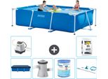 Piscina Intex Con Struttura Rettangolare - 300 X 200 X 75 Cm - Blu - Include Copertura - Pompa Filtro Per Piscina - Filtro - Kit Di Pulizia - Sistema Di Acqua Salata -Per Piscina