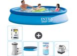 Piscina Gonfiabile Rotonda Easy Set Di Intex - 366 X 76 Cm - Blu - Inclusa Copertura Pompa - Filtro - Sistema Di Acqua Salata -Per Piscina