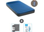 Letto Ad Aria Intex - 1 Persona - 99 X 191 X 22 Cm - Blu - Pompa Inclusa - Lenzuolo E Kit Di Riparazione