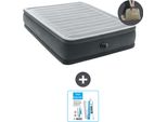 Intex Airbed - 2 Persone - 152 X 203 X 46 Cm - Grigio - Pompa Inclusa - Kit Di Riparazione