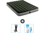 Intex Airbed - Letto Matrimoniale - 137 X 191 X 25 Cm - Verde - Include Pompa E Kit Di Riparazione