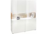 Cassettiera Tartu 121X37X153Cm Colore Selezionabile, Bianco/Rovere Sanremo
