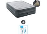 Intex Airbed - 2 Persone - 152 X 203 X 56 Cm - Grigio - Pompa Inclusa - Kit Di Riparazione