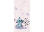 Disney Lilo E Stitch Telo Mare Asciugamano Da Bagno Cuori Fiori Foglie 70 X 140 Cm 100% Cotone