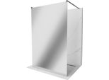 Mexen Kioto Parete Doccia Autoportante 130 X 200 Cm, Specchio 8 Mm, Metallo Gun - 800-130-002-95-50