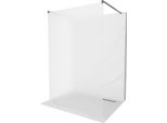 Mexen Kioto Parete Doccia Autoportante 130 X 200 Cm, Vetro Satinato 8 Mm, Gun Metal - 800-130-002-95-30