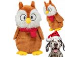 Trixie Xmas Owl - Gufo Di Natale, Peluche Per Cani, 33 Cm