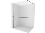 Mexen Kioto+ Pannello Doccia Con Mensola Walk-In 90 X 200 Cm, Brina, Gun Metal - 800-090-121-95-30