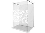 Mexen Kioto Parete Doccia Autoportante 110 X 200 Cm, Motivo Bianco 8 Mm, Metallo Canna Di Fucile - 800-110-002-95-85