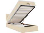 Vidaxl Ottoman Letto Con Materasso Crema 90X190 Cm In Tessuto