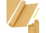 Jayseuw Pvc Privacy Screen Mat Doppio Rinforzo Interno, Schermo Privacy Balcone Con Fascette, Privacy Recinzione Frangivento Impermeabile Senza Foratura, Bambù 1,4 X 3M
