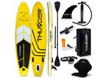 Thunder® Stand Up Paddle Board | Coast Yellow | 320X75X15Cm | Yellow | Fino A 150Kg | Set Completo | Gonfiabile | Paddleboard | Accessori Sup | Seggiolino Per Kayak |
