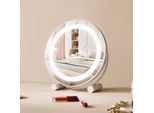 Vevor Specchio Per Il Trucco Con Illuminazione φ310Mm, Specchio Cosmetico, 3 Modalità Di Illuminazione A Colori, Controllo Smart Touch, Rotazione A 360°, Specchio Per Il Trucco (Bianco)