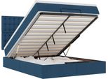 Vidaxl Ottoman Letto Con Materasso Blu 140X190 Cm Tessuto
