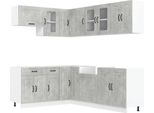 Vidaxl Set Di Mobili Da Cucina 11 Pezzi Kalmar Cemento Grigio Materiale A Base Di Legno