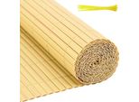 Aopunly Pvc Privacy Schermo Mat Privacy Recinzione Balcone Frangivento Privacy Schermo Per Recinzione Bambù 100X700Cm