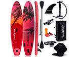 Thunder® Stand Up Paddle Board | Isle | 320X75X15Cm | Rosa | Fino A 150Kg | Set Completo | Gonfiabile | Paddleboard | Accessori Sup | Seggiolino Kayak |
