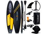 Thunder® Stand Up Paddle Board | Ippo | 320X75X15Cm | Arancione-Nero | Fino A 150Kg | Set Completo | Gonfiabile | Paddleboard | Accessori Sup | Sedile Kayak|