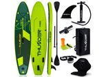 Thunder® Stand Up Paddle Board | Cyber | 320X75X15Cm | Verde | Fino A 150Kg | Set Completo | Gonfiabile | Paddleboard | Accessori Sup | Seggiolino Kayak |