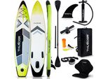 Thunder® Stand Up Paddle Board | Vela | 320X75X15Cm | Lime | Fino A 150Kg | Set Completo | Gonfiabile | Paddleboard | Accessori Sup | Sedile Kayak |