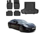Set Di Tappetini E Rivestimenti Per Il Bagagliaio Omac Per Porsche Panamera 2016-2025 In Gomma 5X