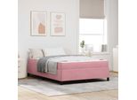 Vidaxl Struttura Letto Con Materasso Rosa 160 X 200 Cm In Tessuto