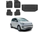 Set Di Tappetini E Fodere Per Bagagliaio Omac Per Vw Up 2011-2016 In Gomma Tpe Nero 5X