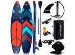 Thunder® | Stripes 320 | Tavola Da Sup Gonfiabile | 320×75×15 Cm | Set Con Sedile Da Kayak, Zaino, Pompa A Doppio Sollevamento, Pagaia | 15 Psi