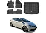 Set Di Tappetini E Fodere Per Il Bagagliaio Omac Per Toyota Auris 2012-2018 In Gomma Nera 4X