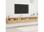 Syfax™ Mobili Tv Muro 2Pz Rovere Sonoma 100X30X30 Cm Legno Multistrato