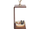 Tavolino, Design A Forma Di C, Legno Di Gomma Ecologico, Peso Di 5,3 Kg, Spessore Del Piano Di 18 Mm, Stile Minimalista Moderno