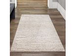 Tappeto Beige Con Motivo A Righe Morbido E Di Facile Manutenzione Per Il Soggiorno Dimensioni - 80 X 150 Cm