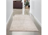 Tappeto Moderno Beige Motivo A Righe Morbido E Robusto Per Soggiorni Dimensioni - 80 X 150 Cm
