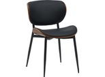 Elegante Sedia Da Pranzo - Seduta - Elevato Comfort Di Seduta, Facile Da Mantenere | Colore: Noce/Nero | Materiale: Pelle Finta