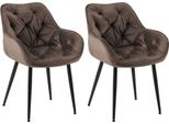 Set Di 2 Sedie Da Pranzo In Velluto - Set Di Sedie - Design Moderno E Comfort | Colore: Marrone