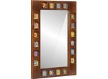 Syfax™ Specchio Da Bagno Noce 50 X 70 X 2,5 Cm Legno Di Mango Massello