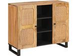 Syfax™ Credenza Marrone 90 X 33 X 75 Cm Legno Di Mango Massello