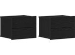 Syfax™ Armadio Da Notte Con Cassetto 2 Pcs Rovere Nero 40 X 30 X 30 Cm