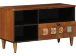 Syfax™ Mobile Tv Noce 80 X 33 X 46 Cm Legno Di Mango Massello