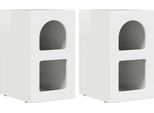 Syfax™ Comodino 2 Pcs Bianco Lucido 29,5 X 33,5 X 50 Cm