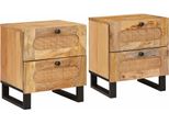 Syfax™ Armadio Da Notte Con Cassetto 2 Pcs Naturale 40 X 33 X 46 Cm