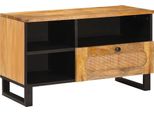 Syfax™ Mobile Tv Marrone 80 X 33 X 46 Cm Legno Di Mango Massello