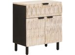 Syfax™ Armadio Da Notte Bianco 50 X 33 X 60 Cm Legno Di Mango Massello