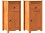 Syfax™ Credenza 2 Pcs Marrone Cerato 39 X 34,5 X 80 Cm Pino Massello