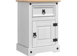 Syfax™ Comodino Con Cassetto Bianco 45 X 35 X 64 Cm Pino Massello
